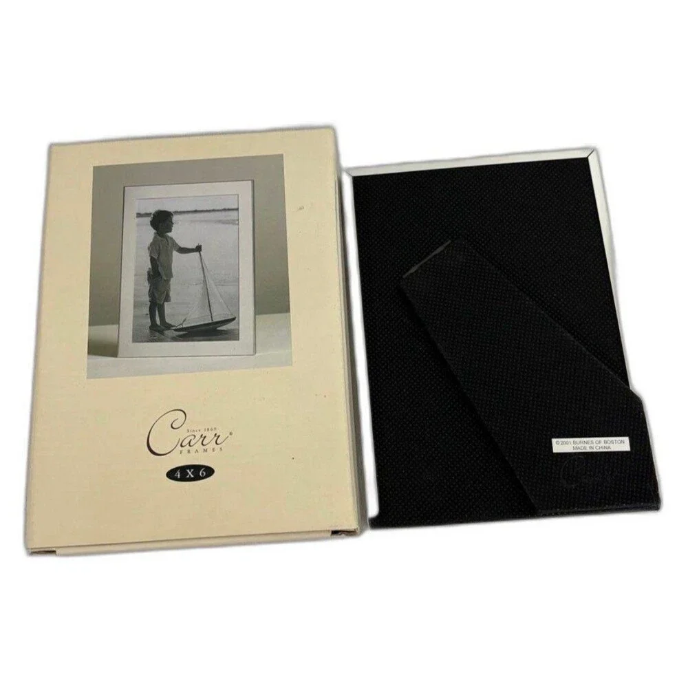 Carr Frames 4x6 Silver Tone Metal Picture Frame New in Box Burnes of Boston